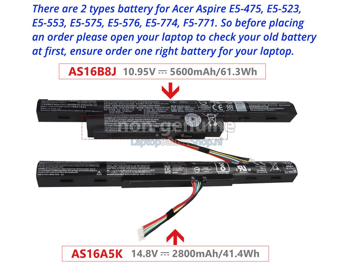 vervanging batterij voor Acer NX.GDNAA.001