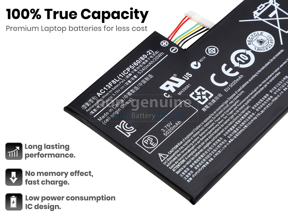 vervanging batterij voor Acer KT0020G002