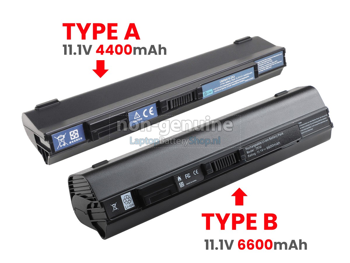 vervanging batterij voor Acer Aspire One AO751H-1401