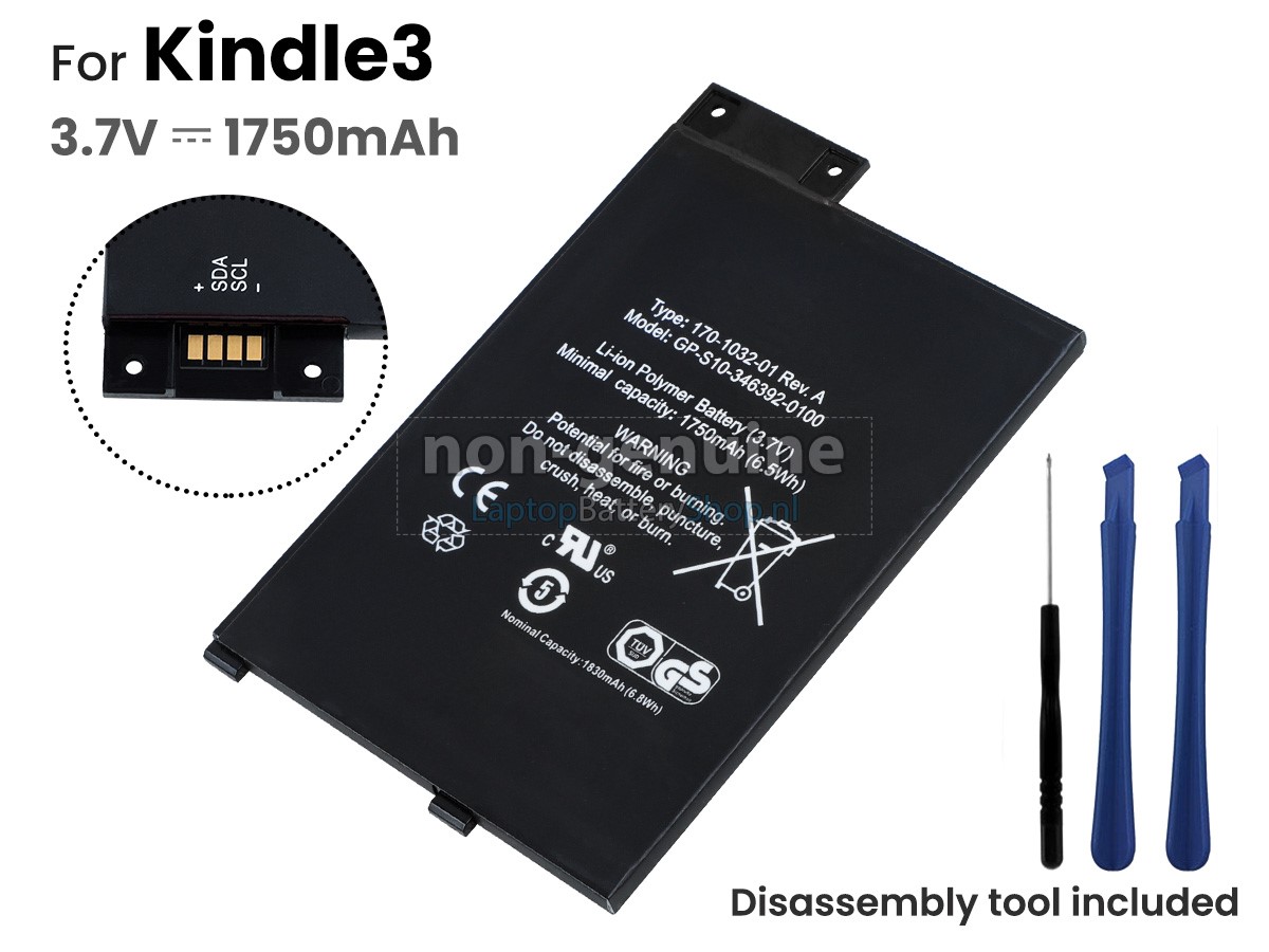 vervanging batterij voor Amazon GP-S10-346392-0100