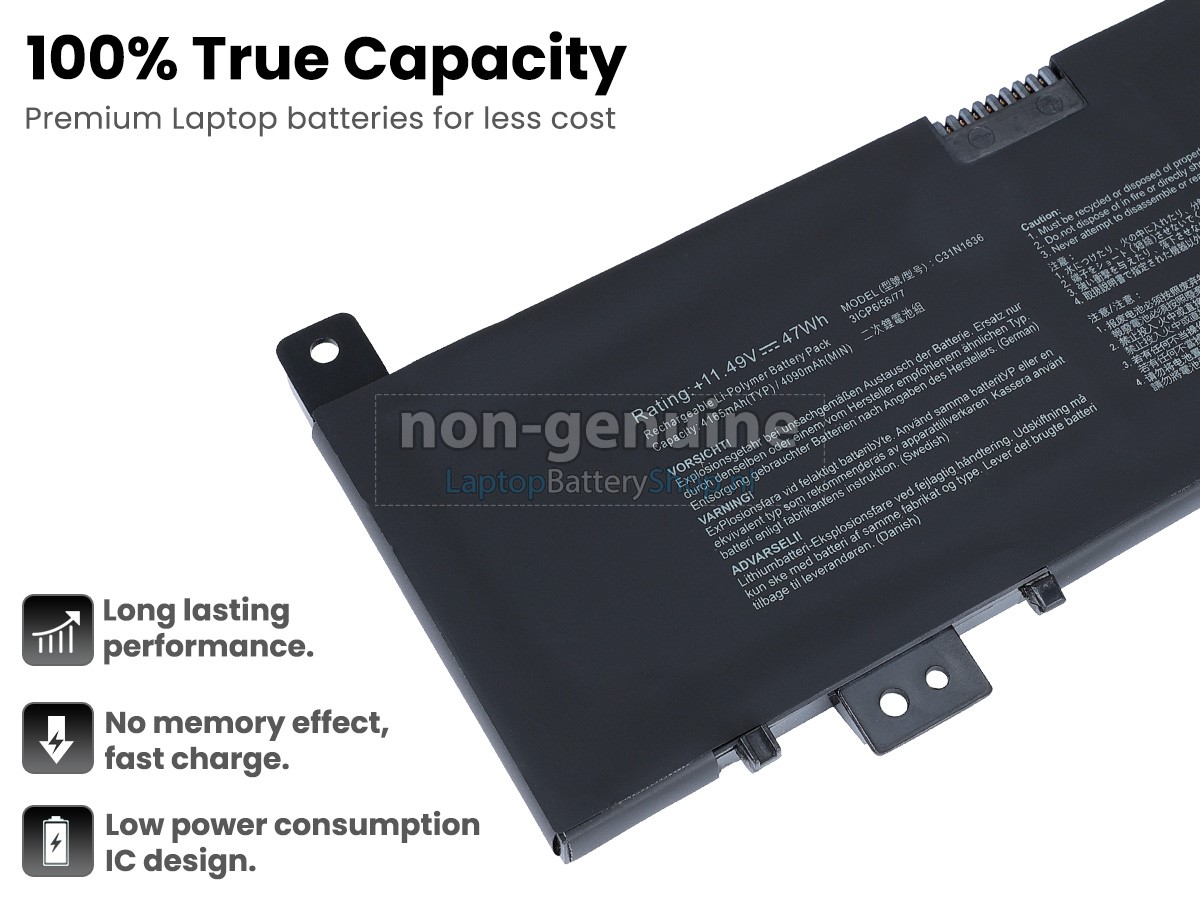 vervanging batterij voor Asus VivoBook N580GD