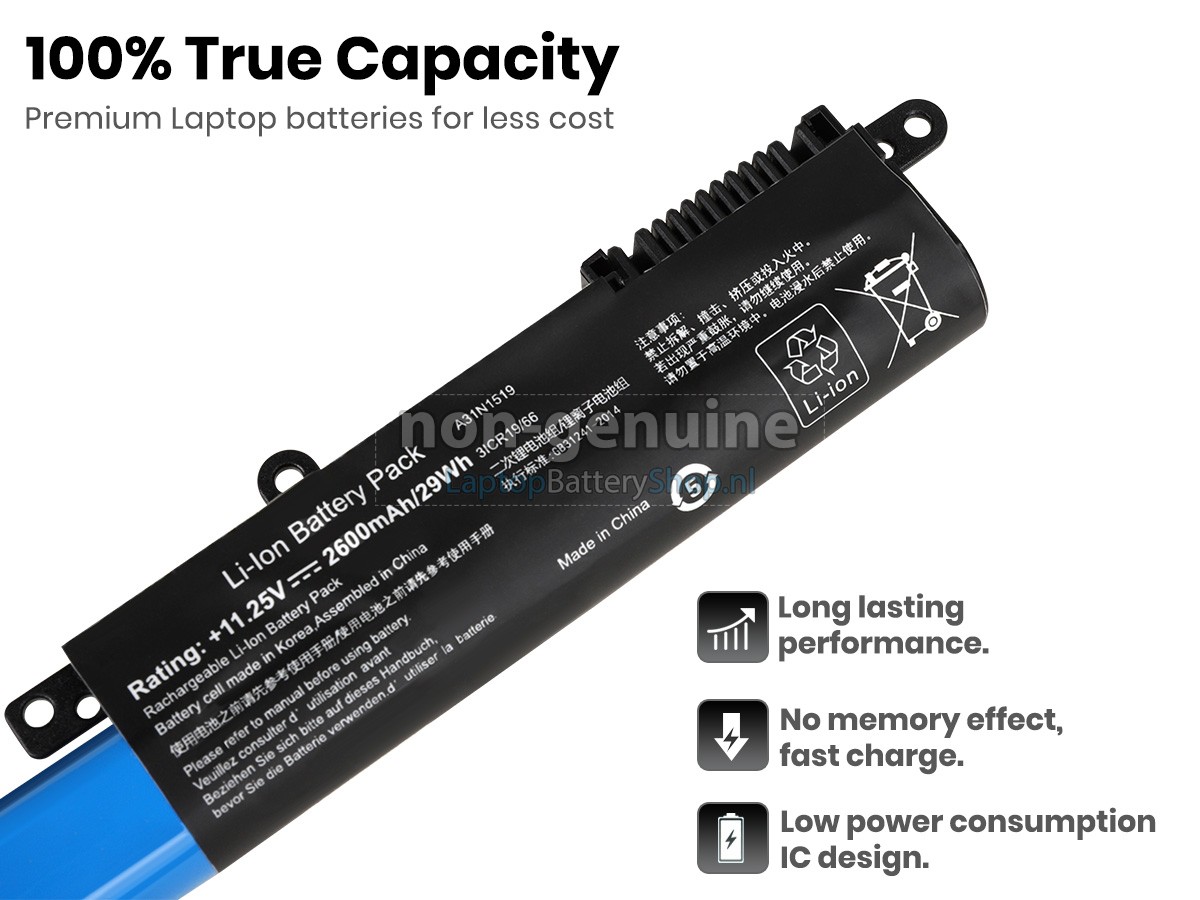 vervanging batterij voor Asus VivoBook X540MA-GQ001T