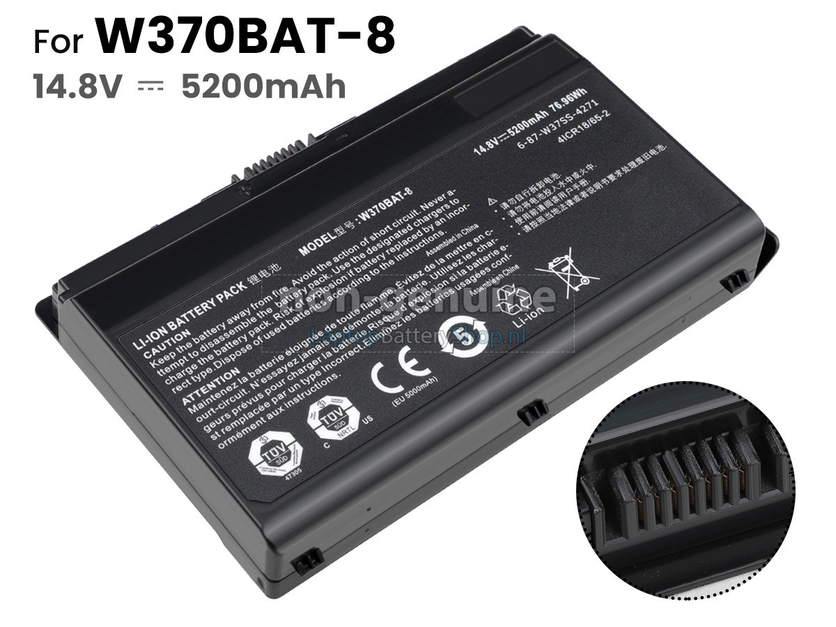 vervanging batterij voor Clevo W370BAT-8