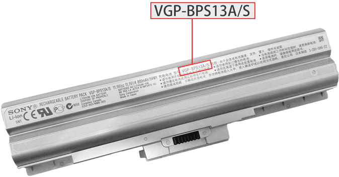Sony Battery Part Number