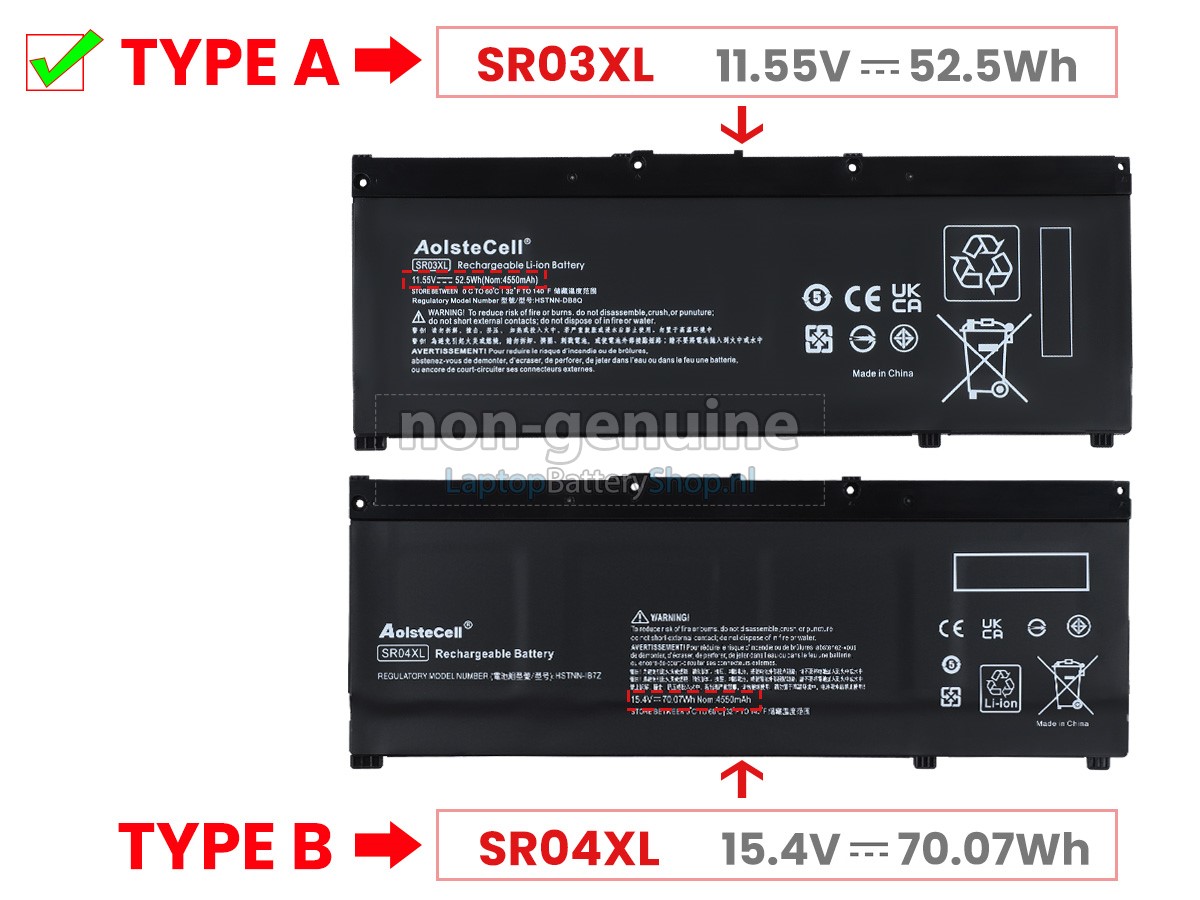 vervanging batterij voor HP SR04XL