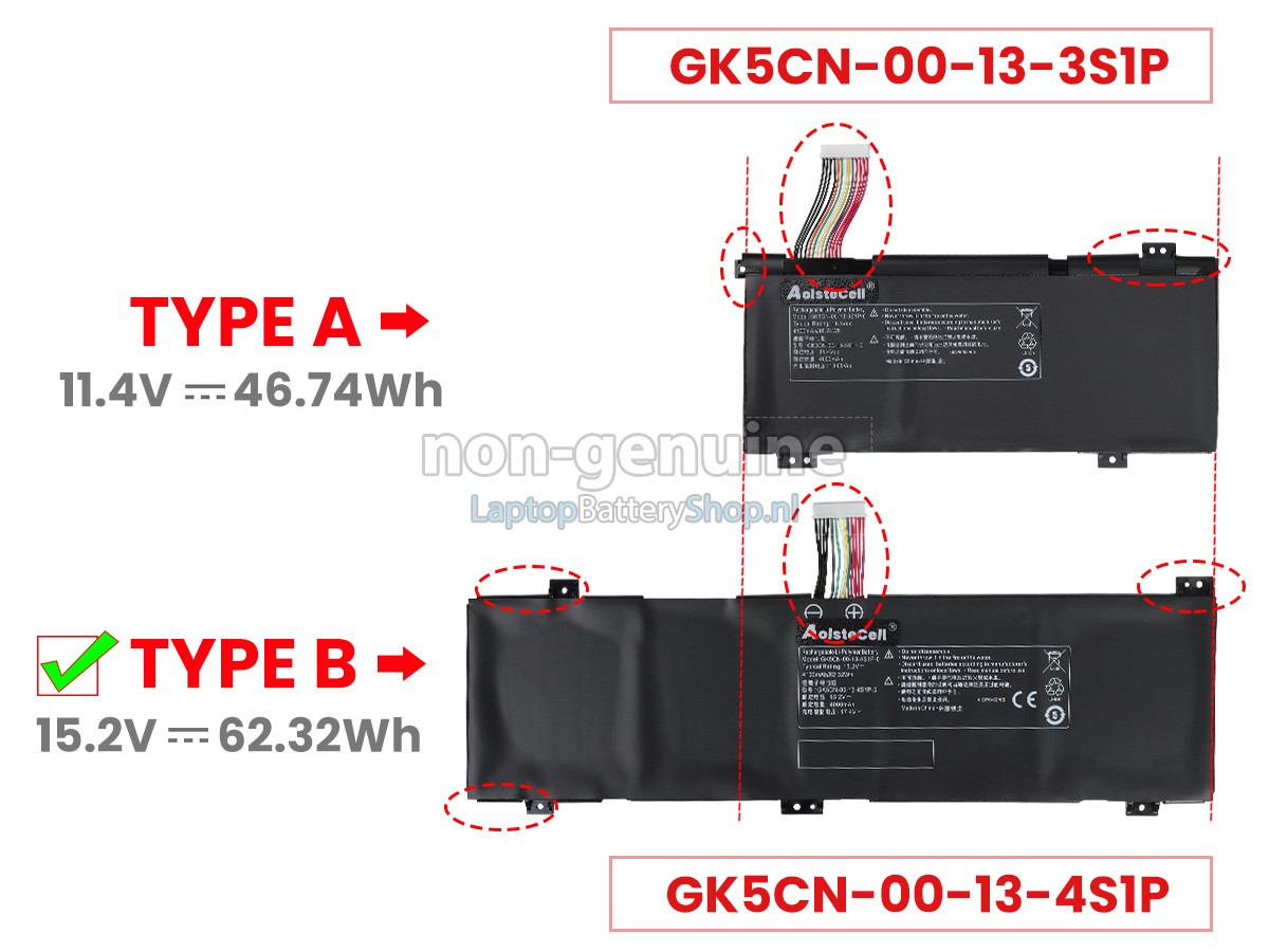 vervanging batterij voor Mechrevo GK5CN-11-16-3S1P-0