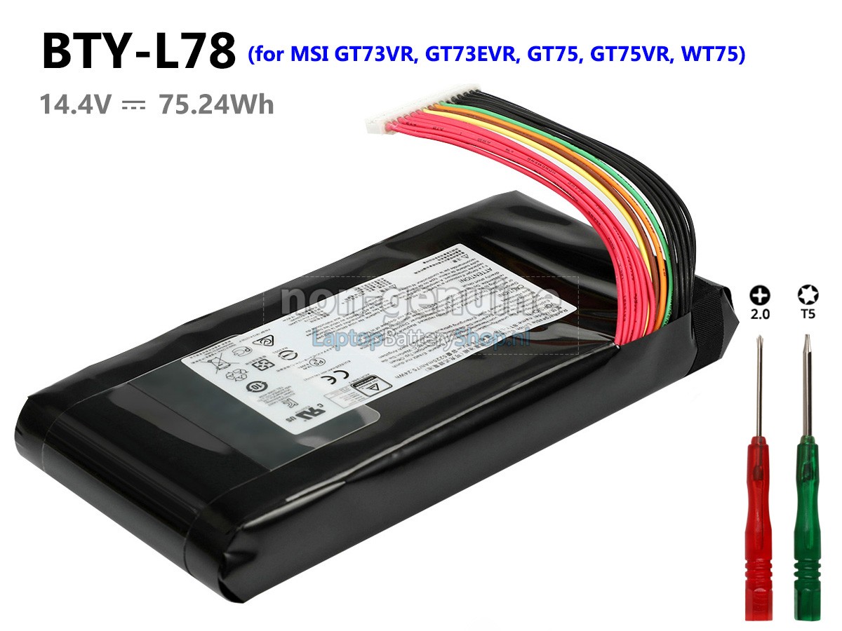 vervanging batterij voor MSI GT80