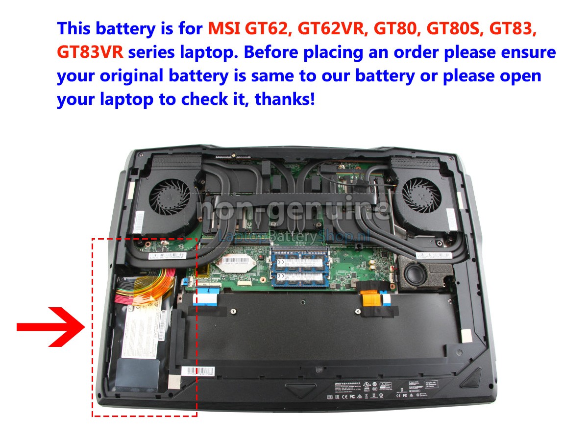 vervanging batterij voor MSI GT80