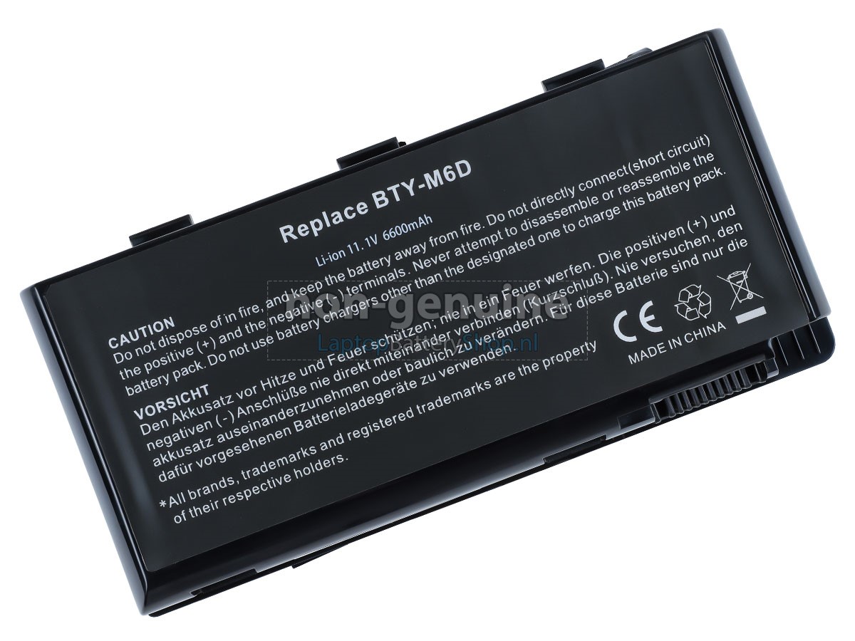 vervanging batterij voor MSI ERAZER X7831